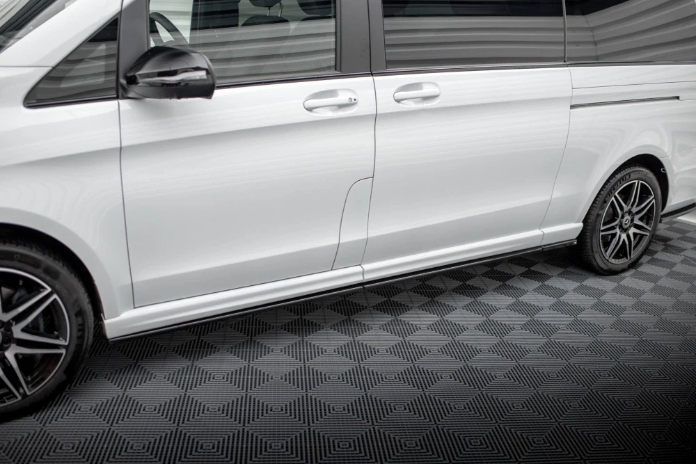 Difuzory splittery pod boční prahy ver.1 Maxton Design kompatibilní s Mercedes-Benz třída V W447 AMG-Line, černý lesklý plast ABS, Extra Long