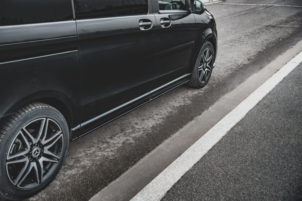 Difuzory splittery pod boční prahy ver.1 Maxton Design kompatibilní s Mercedes-Benz třída V W447 AMG-Line, černý lesklý plast ABS, Long