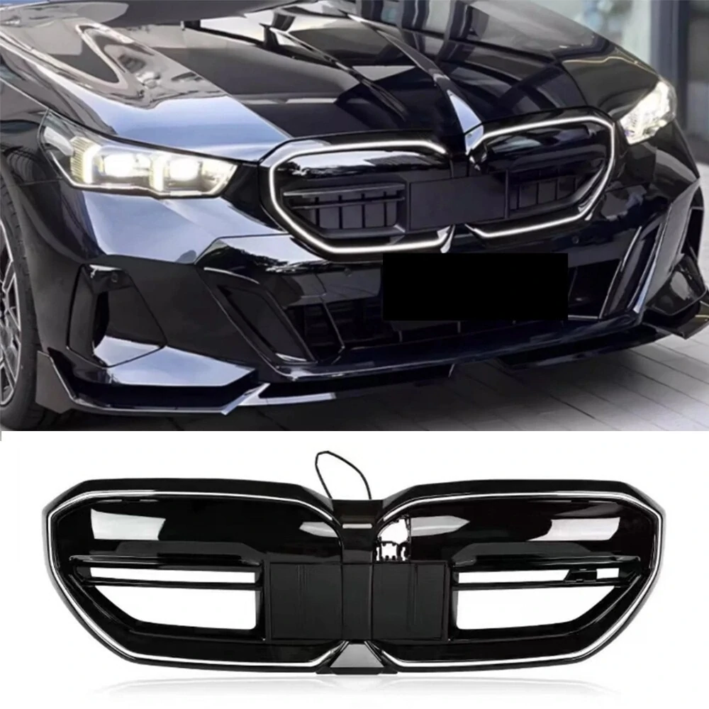 Přední maska chladiče M-style s LED pro BMW 5 I5 2024 2025 G60 G68, lesklá černá