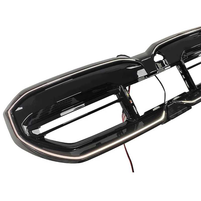 Přední maska chladiče M-style s LED pro BMW 5 I5 2024 2025 G60 G68, lesklá černá