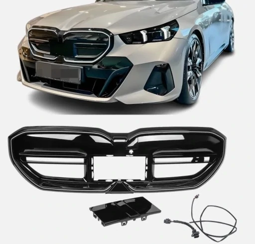 Přední maska chladiče M-style s LED pro BMW 5 I5 2024 2025 G60 G68, lesklá černá