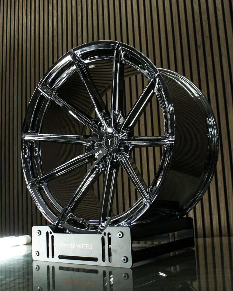 Sada alu kol Yanar Wheels YF.14 Flow Forged 20″/21″ ET12 – Black Chrome (4 ks)