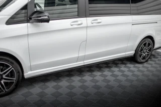 Difuzory splittery pod boční prahy ver.1 Maxton Design kompatibilní s Mercedes-Benz třída V W447 AMG-Line, černý lesklý plast ABS, Extra Long