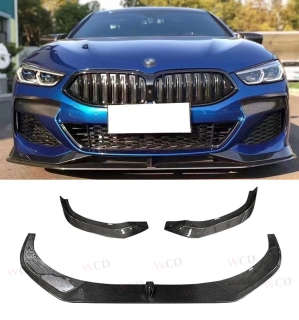 AC Style přední spoiler lip splitter z uhlíkových vláken Carbon pro BMW 8 Series G14 G15 G16 2020+